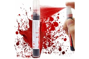 Go Ho Blood Splatter Fake Blood Makeup(0.35 oz),Halloween Fake Blood Spray Eye Blood Drops Body Paint,Fake Blood for Clothes and Zombie Monster Vampire Clown Costume Cosplay Makeup,1PC
