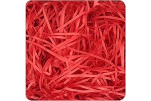 RONGZUBAT 200g Shredded Tissue Paper for Gift Boxes Red, 200 Grams Red Soft Shredded Paper for Hampers Filling and Packaging Filler Shreds Stuffing Paper for Christmas Birthday Baby Shower Gift Decor