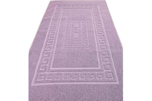 CASATESSILE Tappeto e Set da Bagno in Spugna con Rete Antiscivolo Torino Assorbente e Facile da Lavare - Lilla, 45x60 cm.