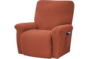 ELE ELEOPTION ELEOPTION Funda elástica para sofá reclinable, jacquard de elastano, 4 piezas, sillón de masaje (caramelo)