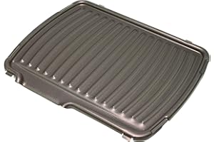 SEB Tefal TS-01035590 Płyta Grillowa do Grilla Kontaktowego GC3050, GC3058 Ultra Compact 600, Srebrny i Czarny, Prostokątny, Aluminium, Płyta Grillowa