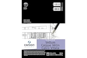 Canson Artist Series Vidalon Vellum Paper, Foldover Pad, 9x12 inches, 50 Sheets (55lb/90g) - Artist Paper for Adults and Students
