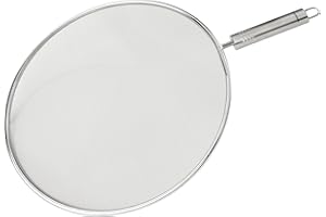 Fackelmann OPAL Splatter Screen 29cm, Cooking Splatter Guard for Frying Pan, Grease Splash Guard, Stainless Steel Extra Fine Mesh, 42.5x29x2.5cm, Silver