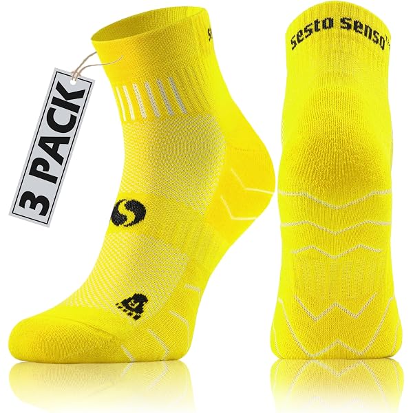 3 Paires Chaussettes Sport Courtes Sesto Senso - Colorées Et Respirantes Pour Course, Fitness Homme Femme