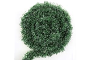 JOFONY Girlanda bożonarodzeniowa, 15,5 m, sztuczna girlanda bożonarodzeniowa, dekoracja drzwi, dekoracja bożonarodzeniowa do użytku wewnątrz i na zewnątrz, zielona