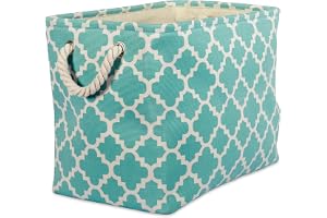 DII CAMZ37862 Tryckt Polyester Förvaringsfack - Medium Rektangel, Aqua Gitter