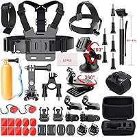 Adofys 49 in 1 Action Camera Accessory Kit Bundle Compatible for GoPro Hero 6 5 4 3/SJCAM/Akaso/Apeman/Xiaomi Yi Action…