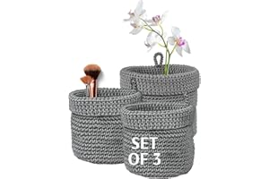 MOMO WAY Dekoracyjny Kosz Do Przechowywania Organizer Łazienkowy Kosze Na Drobiazgi Ręczniki i Kosmetyki Koszyki Organizery Do Łazienki Różne Zestawy Rozmiary 2 Szt 14x14 cm + 1 Szt 17x17 cm