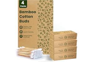THE SUPPLY REPUBLIC 400 Bamboo Cotton Buds |100% Eco-Friendly Biodegradable | Cotton Wool Buds | Compostable Bamboo Earbuds | Recycled Plastic Free Packaging | Cotton Buds Bamboo | Cotton Ear Buds | 400 x Ear Buds Cotton