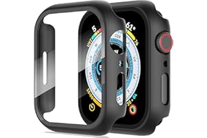 Diruite 2 Pièces Coque pour Apple Watch Series 9/8/7 41mm Protection Écran,Dur PC Matériel Coque,Ultra Mince Verre Trempé Écran Case pour iWatch 41mm