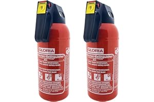 MBS FIRE 2x Gloria KFZ Auto-Pulverlöscher P2GM, 2kg Brandklasse ABC inkl. Halterung u. Plakette