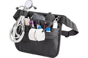Damero Krankenschwester Pack mit mehreren Taschen, Gürteltasche Nursing Belt Organizer Für Frauen Krankenschwester, Schwarz