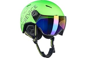 BLACK CREVICE Casque de Ski Vail I Casque de Ski avec visière en Style Pilote en différentes Couleurs I Casque de Ski Hommes & Femmes I en Polycarbonate I Casque de Ski Respirant I Taille réglable