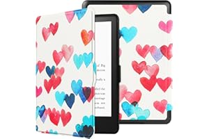 HoYiXi Funda para Kindle Paperwhite de 6,8" 11.ª generación 2021 y Kindle Paperwhite Signature Edition 2021 Funda Cover de Cuero Delgada con Auto Sueño/Estela Funcion Estuche Duro – Corazón