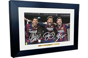 KITBAGS & LOCKERS Cadre photo avec autographe de Lionel Messi Neymar JN Luis Suarez Barcelone avec autographe et signature de football