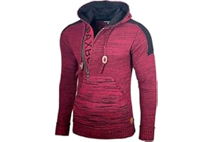 Baxboy Herren Strick-Pullover Kapuzenpullover Moderne Männer Pulli Grobstrick Strickjacke Winter-Freizeit-Jacke B-290