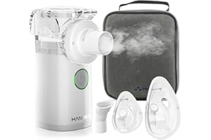 HANGSUN Portable Nebuliser Machine for Adults and Kids,Handheld Steam Inhaler for Home Use Only, Cool Mist Atomizer with Storage Bag, Ultra-Quiet and Efficient Atomization