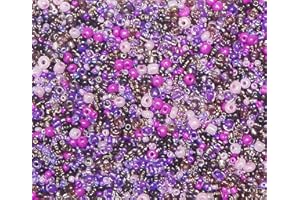 PERLIN 3000 cuentas de cristal de 2 mm, 3 mm, 4 mm, redondas, con agujero, tamaños y colores surtidos, pequeñas (lila)