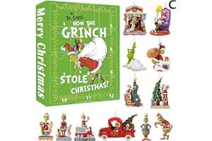 CORLIDEA Calendario de Adviento 2025 Figuras de Navidad, Decoraciones de Navidad para colgar para abeto, Estuche de 24 días para contar días hasta navidad, Regalo para amigos, familiares y vecinos