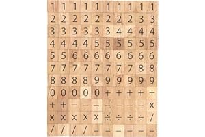 Trimming Shop 100 Tuiles Nombre en Bois et Symbole Pièce Pièce de Rechange Carreau pour Jouets Activités Manuelles et Pré-Scolaire Éducation