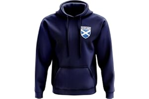 PURPLE PRINT HOUSE Schottland-Kapuzenpullover für Herren – Schottland-Flagge Abzeichen Retro Hoodie, Fußball Land Europa 2022 Supporters Navy Tartan Geschenk Ihn, 2021 schottisches Turnier Footy Fußball-Kapuze