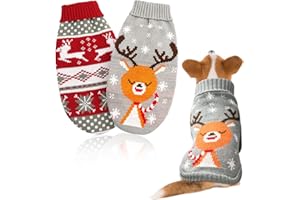 WEITAPYT 2 Pezzi Maglione Natale Cane, Maglioncino Cane Natale, Maglioni per Cani, Maglione per Animali Domestici, Cappottino Canes Taglia Piccola, Adatto A Cani E Gatti di Piccola Taglia /8