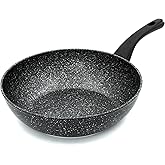 Blackmoor 66160 Classic 28cm Non-Stick Induction Wok/Suitable for Induction, Electric and Gas Hobs/Black Marble Effect Colour