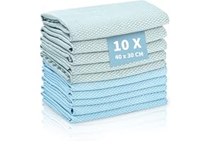 TIDEVAN 10 Pezzi Panni in Microfibra Riutilizzabili Basics Panno per la Pulizia Microfibra Panni in Microfibra per Pulizia Casa 40 x 30 cm Multiuso per Vetro Finestra Specchio Casa Cucina Del Bagno