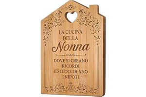 Giftasy Regalo Nonna, Regalo Nonna Natale - Tagliere in Bambù Inciso, Regalo Nonna Compleanno, Regali Donna Cucina Utile, Idee Regalo dei Nipoti alla Nonna, Regalo Festa dei Nonni