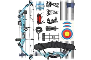 ZSHJGJR Compoundbogen Set Bogenset für Bogenschießen Sportbogen Verstellbarer Jagd Compoundbogenset 30-60 lbs 310fps Jagdausrüstung mit Komplettes Zubehör Kit