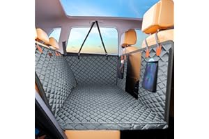 JOEJOY Protection Siege Voiture Chien, Extension Housse Protection Voiture Chien Résistant Aux Rayures Imperméable, Fond Rigide, Gris