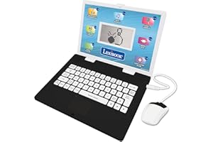 Lexibook JC498i1, Laptop educativo bilingue Inglese/Francese, 124 attività linguistiche, Scrittura, Matematica, logica, Musica e Giochi, Ragazzi e Ragazze, M