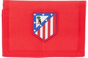 Safta ATLETICO DE Madrid - Portafoglio con testiera, portafoglio portafoglio, portafoglio, comodo, versatile, qualità e resistenza, 12,5 x 9,5 cm, colore rosso, rosso, Estándar, Casual