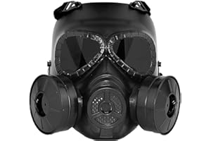 JOYASUS Máscara de Paintball, máscara táctica de Estilo de Gas simulado de Cara Completa Máscara de Calavera CS con Doble Ventilador Turbo para Cosplay Juego de Guerra de Halloween Mascarada