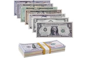 badaren Prop Money Dollar, Scratch Cash, Faux Billets, Dollar Copier de l’Argent, 210* Money Gun Cash Movie Toys Party Pretend Casino d'Accessoires-Set (30 x 1$, 2$, 5$, 10$, 20$, 50$,100$)