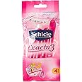 Intuition Exacta3 Disposable Razor for Women- Enriched with Aloe and Jojoba-Pricise Clean Smooth Shave- Swivel Head & 3blade Technology- Comfort Grip - Skin Guards Prevent Nicks & Cuts -4 Pack