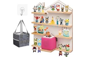 GIEANOO House Tonie Shelf, for Toniebox 2/1 Starter Tonie Shelf Wall Mounted for All Your Tonie Accessories Magnetic Wooden Floating Shelves Compatible with Tonie Box Player Tonie Figures Storage(White)