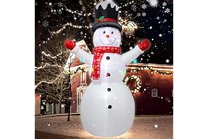 Ycolnaefllr Nadmuchiwany bałwan, dekoracja bożonarodzeniowa, 244 cm, ogromna dekoracja bałwana, z wbudowanymi diodami LED, Boże Narodzenie, nadmuchiwany bałwan, do domu i na podwórko