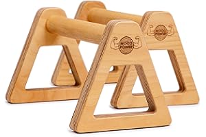 WOODPOWER PowerBars - Paralelos de madera para flexiones de apoyo para las articulaciones, barras antideslizantes para interior y exterior, calistenia y yoga