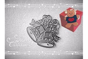 GOWXS Stanzformen mit Weihnachtsschleife und Glockenrand, für Kartenherstellung, Frohe Weihnachten, Schleife, Stanzschablonen für Scrapbooking