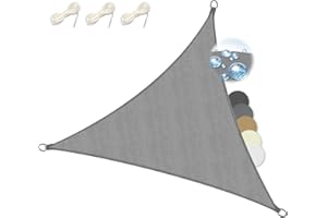 Sol Royal Sol Vision PS9 – Triangle Sun Shade 3,6x3,6x3,6 m PES Breathable & UV-light resistant Sun Protection for Terrace, Balcony, Pool & Garden – Sun Sail 360x360x360 cm Shade Fabric Grey