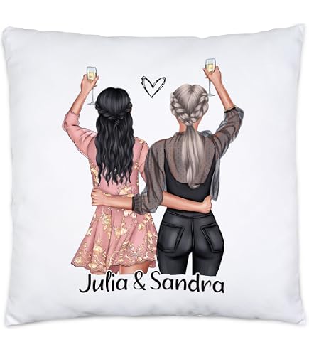 Zierkissen 40x40 Cm - Bester Freund Geschenk - Weiß Mit Witzigem Spruch