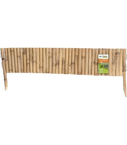 Floordirekt Bambus Beetumrandung - Flexible Beeteinfassung - Steckzaun -  Rasenkante - Palisade - Abgrenzung fr Blumen und Beete (20 x 100 cm):  Amazon.de: Garten