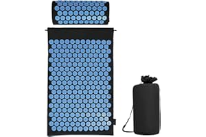 EARNMORE Akupressur Set Akupressurmatte mit Kissen für eine Wohltuende Entspannung und Massage, zur Erleichterung der Rückenschmerzen Kopf-Nackenschmerzen, Stimuliert Energiepunkte im Körper und Wirkt Anregend