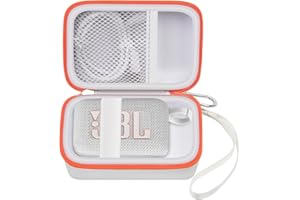 Tragetasche Kompatibel mit JBL Go 4 - tragbarer Bluetooth-Lautsprecher Box Pro Sound, Auch für Go 3/Go3 Eco/Go2 Wasserdichter Mini Wireless Lautsprecher - Nur der Fall (Weiß)