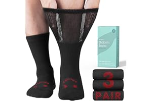 Rahhint Extra Wide Merino Wool Diabetic Socks for Men & Women, Thermal Winter Warm Seamless Toe loose fit, Soft Top No Binding Cuff (3 Pairs)