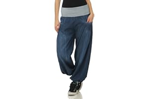 MALITO MORE THAN FASHION Malito Bloomers w wyglądzie denimu Aladin workowate Boyfriend Knickerbockers spodnie dresowe 6258 damskie jeden rozmiar