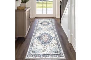 YOWOMO Teppich Wohnzimmer 80X200cm TeppichläUfer Schlafzimmer Carpet Vintage Kurzflor Waschbarer Boho Wohnzimmer Rug Living Room Bedroom