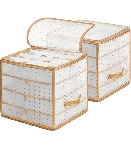 SONGMICS Boîte de Rangement pour Décorations de Noël, 96 Cases de 7,6