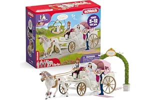 SCHLEICH Horse Club | Hochzeitskutsche 42641 | Brautpaar mit Kutsche, Hannah und Pferd sowie Zubehör | tolles Geschenk für Mädchen und Jungen | Spielzeug für Kinder ab 5 Jahren | Set aus 106 Teilen